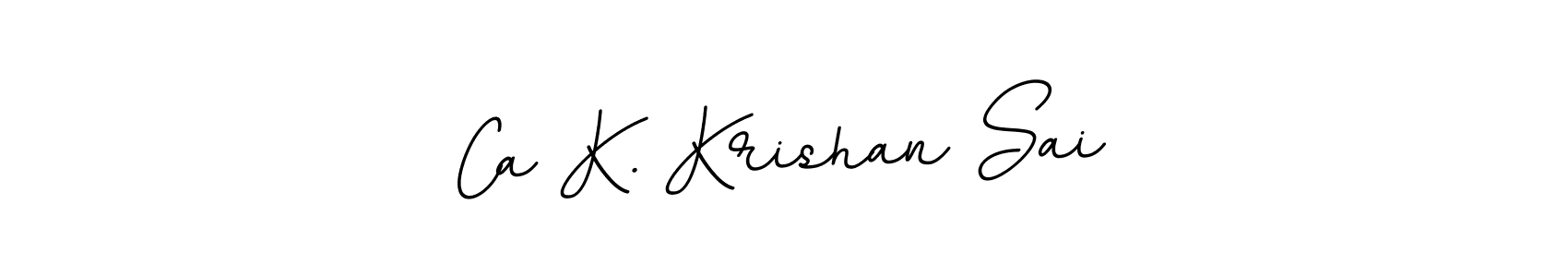 The best way (BallpointsItalic-DORy9) to make a short signature is to pick only two or three words in your name. The name Ca K. Krishan Sai include a total of six letters. For converting this name. Ca K. Krishan Sai signature style 11 images and pictures png
