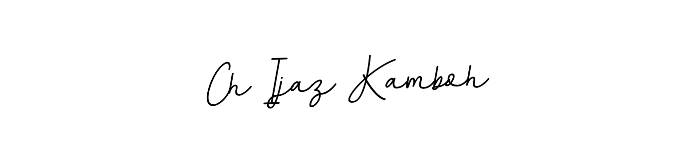 This is the best signature style for the Ch Ijaz Kamboh name. Also you like these signature font (BallpointsItalic-DORy9). Mix name signature. Ch Ijaz Kamboh signature style 11 images and pictures png