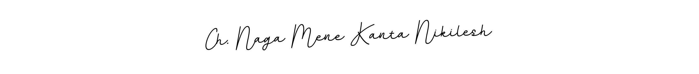 if you are searching for the best signature style for your name Ch. Naga Mene Kanta Nikilesh. so please give up your signature search. here we have designed multiple signature styles  using BallpointsItalic-DORy9. Ch. Naga Mene Kanta Nikilesh signature style 11 images and pictures png