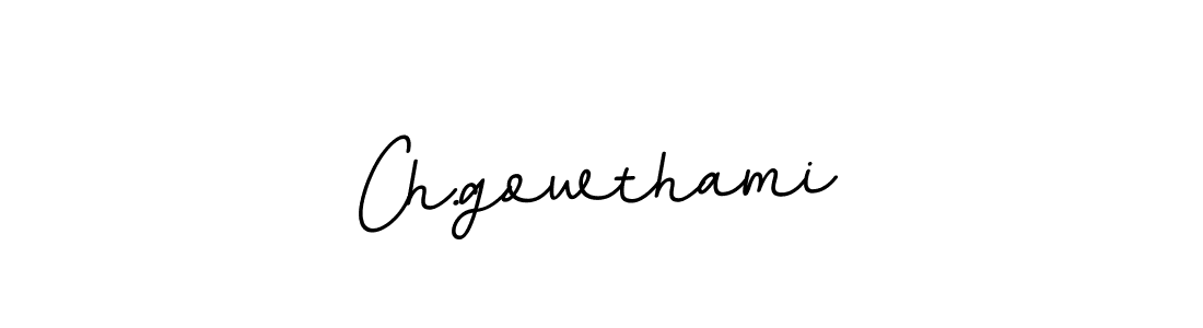 How to make Ch.gowthami name signature. Use BallpointsItalic-DORy9 style for creating short signs online. This is the latest handwritten sign. Ch.gowthami signature style 11 images and pictures png