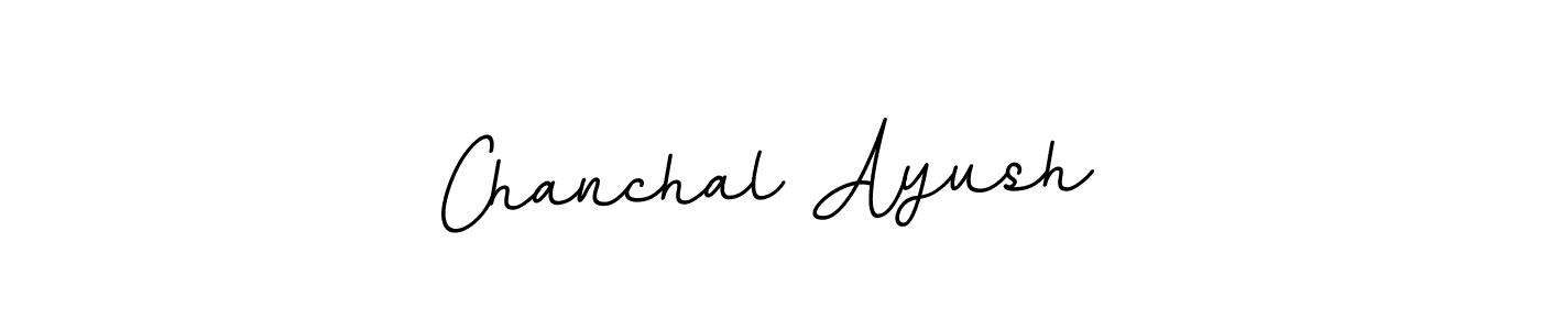 The best way (BallpointsItalic-DORy9) to make a short signature is to pick only two or three words in your name. The name Chanchal Ayush include a total of six letters. For converting this name. Chanchal Ayush signature style 11 images and pictures png