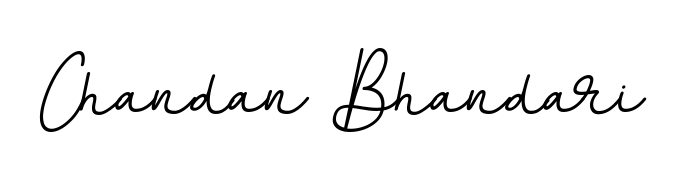 Designed for modern professionals: Chandan Bhandari name signature crafted with BallpointsItalic-DORy9 script. Ready for digital PDF workflows. Chandan Bhandari signature style 11 images and pictures png