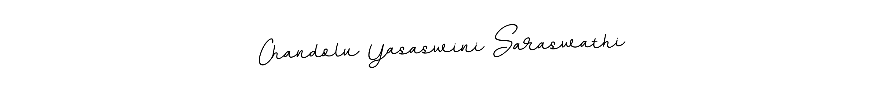 Create a beautiful signature design for name Chandolu Yasaswini Saraswathi. With this signature (BallpointsItalic-DORy9) fonts, you can make a handwritten signature for free. Chandolu Yasaswini Saraswathi signature style 11 images and pictures png