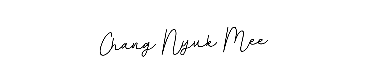 The best way (BallpointsItalic-DORy9) to make a short signature is to pick only two or three words in your name. The name Chang Nyuk Mee include a total of six letters. For converting this name. Chang Nyuk Mee signature style 11 images and pictures png