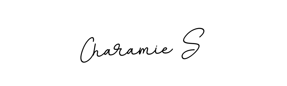 You should practise on your own different ways (BallpointsItalic-DORy9) to write your name (Charamie S) in signature. don't let someone else do it for you. Charamie S signature style 11 images and pictures png