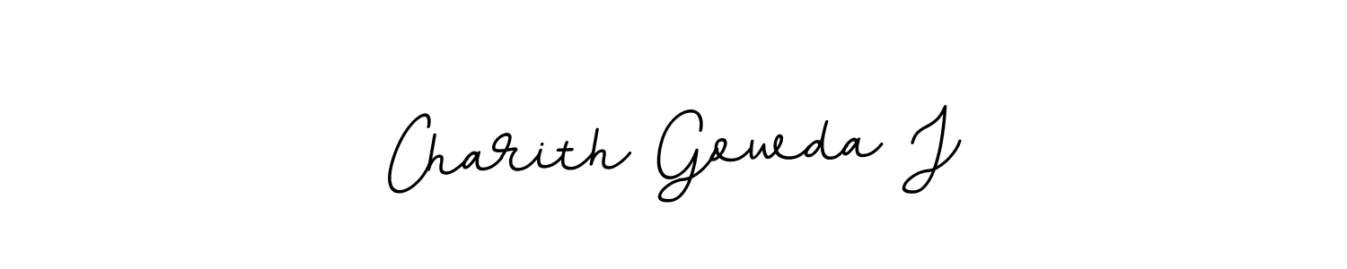 Use a signature maker to create a handwritten signature online. With this signature software, you can design (BallpointsItalic-DORy9) your own signature for name Charith Gowda J. Charith Gowda J signature style 11 images and pictures png