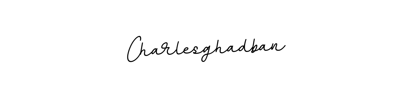 How to make Charlesghadban name signature. Use BallpointsItalic-DORy9 style for creating short signs online. This is the latest handwritten sign. Charlesghadban signature style 11 images and pictures png