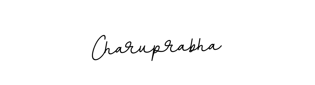 You should practise on your own different ways (BallpointsItalic-DORy9) to write your name (Charuprabha) in signature. don't let someone else do it for you. Charuprabha signature style 11 images and pictures png