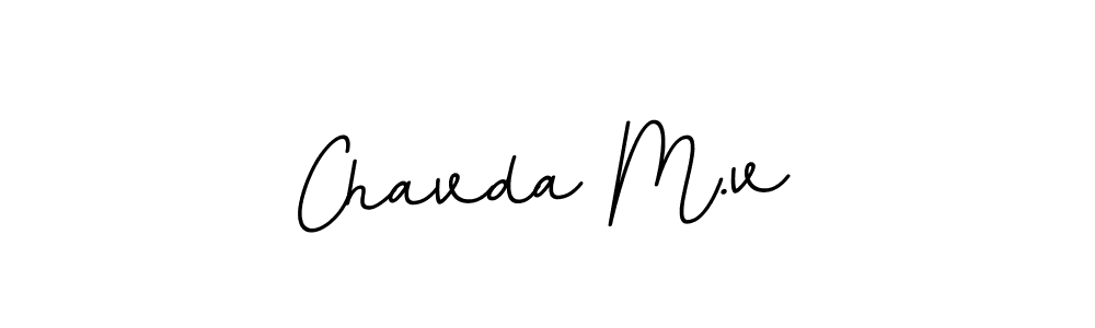 Chavda M.v stylish signature style. Best Handwritten Sign (BallpointsItalic-DORy9) for my name. Handwritten Signature Collection Ideas for my name Chavda M.v. Chavda M.v signature style 11 images and pictures png