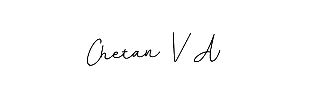 How to make Chetan V A name signature. Use BallpointsItalic-DORy9 style for creating short signs online. This is the latest handwritten sign. Chetan V A signature style 11 images and pictures png