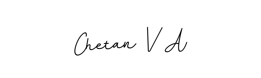 How to make Chetan V A name signature. Use BallpointsItalic-DORy9 style for creating short signs online. This is the latest handwritten sign. Chetan V A signature style 11 images and pictures png