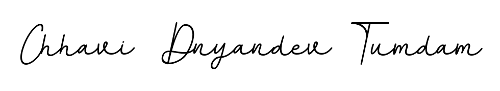 Looking for an artistic signature for Chhavi  Dnyandev Tumdam? The BallpointsItalic-DORy9 calligraphy style gives a sophisticated flow suitable for business cards and emails. Chhavi  Dnyandev Tumdam signature style 11 images and pictures png