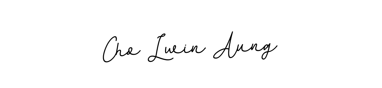 How to make Cho Lwin Aung name signature. Use BallpointsItalic-DORy9 style for creating short signs online. This is the latest handwritten sign. Cho Lwin Aung signature style 11 images and pictures png