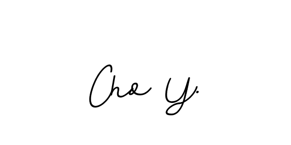 How to make Cho Y. name signature. Use BallpointsItalic-DORy9 style for creating short signs online. This is the latest handwritten sign. Cho Y. signature style 11 images and pictures png