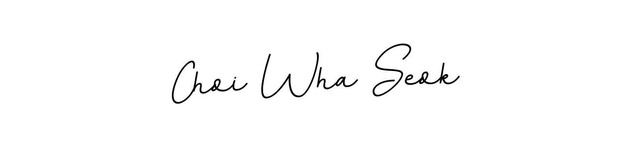 How to make Choi Wha Seok name signature. Use BallpointsItalic-DORy9 style for creating short signs online. This is the latest handwritten sign. Choi Wha Seok signature style 11 images and pictures png