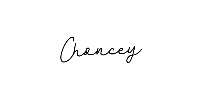 Create a beautiful signature design for name Choncey. With this signature (BallpointsItalic-DORy9) fonts, you can make a handwritten signature for free. Choncey signature style 11 images and pictures png