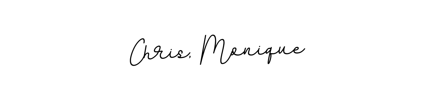 Make a beautiful signature design for name Chris, Monique. With this signature (BallpointsItalic-DORy9) style, you can create a handwritten signature for free. Chris, Monique signature style 11 images and pictures png