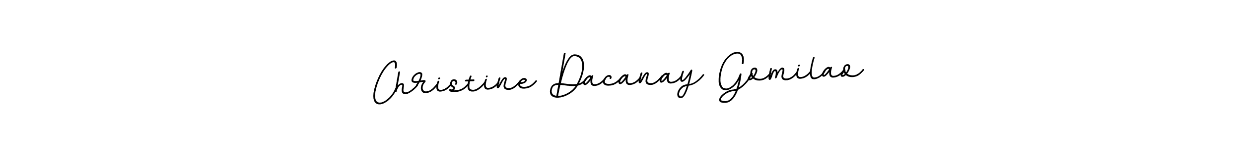 Create a beautiful signature design for name Christine Dacanay Gomilao. With this signature (BallpointsItalic-DORy9) fonts, you can make a handwritten signature for free. Christine Dacanay Gomilao signature style 11 images and pictures png