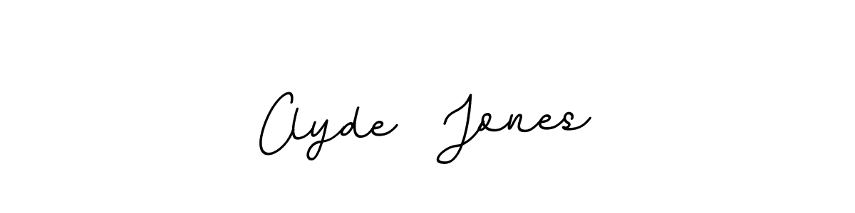 You should practise on your own different ways (BallpointsItalic-DORy9) to write your name (Clyde  Jones) in signature. don't let someone else do it for you. Clyde  Jones signature style 11 images and pictures png