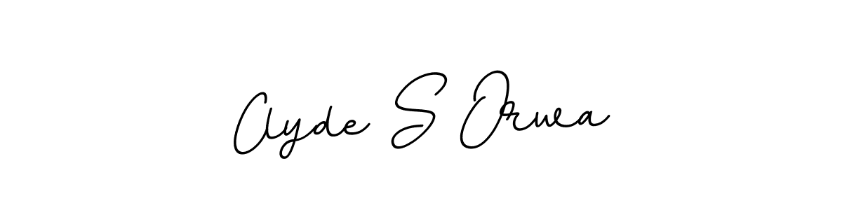 The best way (BallpointsItalic-DORy9) to make a short signature is to pick only two or three words in your name. The name Clyde S Orwa include a total of six letters. For converting this name. Clyde S Orwa signature style 11 images and pictures png