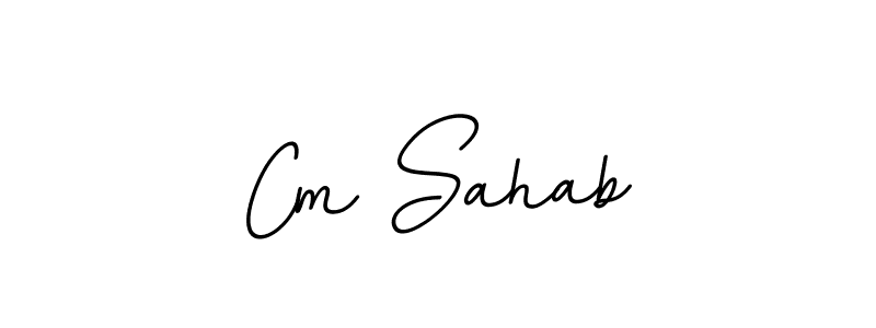 You should practise on your own different ways (BallpointsItalic-DORy9) to write your name (Cm Sahab) in signature. don't let someone else do it for you. Cm Sahab signature style 11 images and pictures png