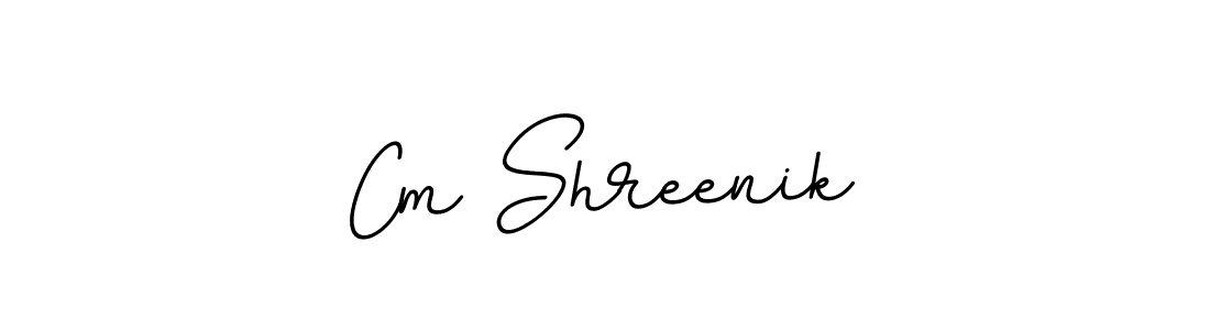 How to make Cm Shreenik name signature. Use BallpointsItalic-DORy9 style for creating short signs online. This is the latest handwritten sign. Cm Shreenik signature style 11 images and pictures png