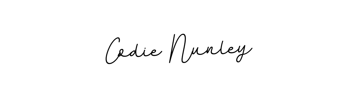 How to make Codie Nunley name signature. Use BallpointsItalic-DORy9 style for creating short signs online. This is the latest handwritten sign. Codie Nunley signature style 11 images and pictures png