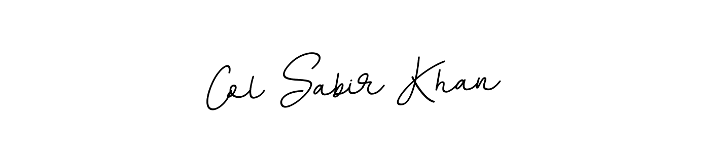 Design your own signature with our free online signature maker. With this signature software, you can create a handwritten (BallpointsItalic-DORy9) signature for name Col Sabir Khan. Col Sabir Khan signature style 11 images and pictures png