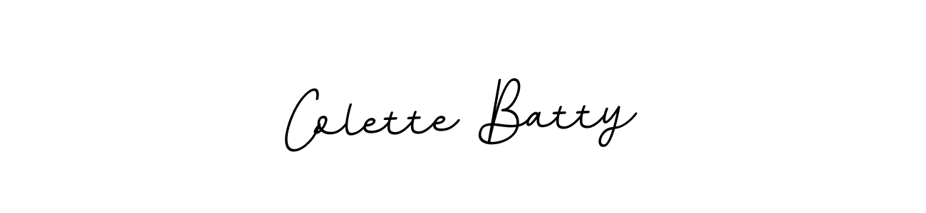 How to make Colette Batty name signature. Use BallpointsItalic-DORy9 style for creating short signs online. This is the latest handwritten sign. Colette Batty signature style 11 images and pictures png