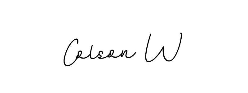 Create a beautiful signature design for name Colson W. With this signature (BallpointsItalic-DORy9) fonts, you can make a handwritten signature for free. Colson W signature style 11 images and pictures png