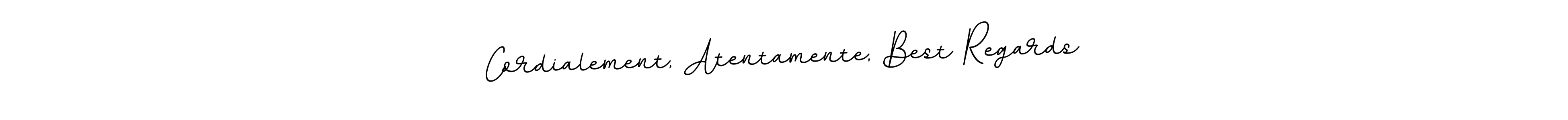 Check out images of Autograph of Cordialement, Atentamente, Best Regards name. Actor Cordialement, Atentamente, Best Regards Signature Style. BallpointsItalic-DORy9 is a professional sign style online. Cordialement, Atentamente, Best Regards signature style 11 images and pictures png