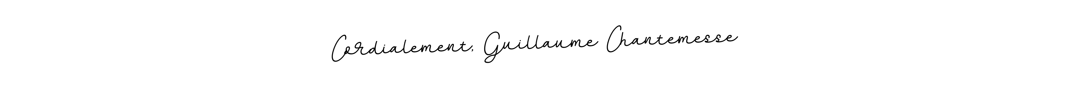 How to make Cordialement, Guillaume Chantemesse name signature. Use BallpointsItalic-DORy9 style for creating short signs online. This is the latest handwritten sign. Cordialement, Guillaume Chantemesse signature style 11 images and pictures png