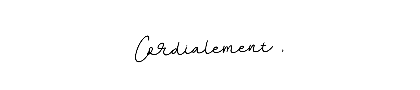 The best way (BallpointsItalic-DORy9) to make a short signature is to pick only two or three words in your name. The name Cordialement , include a total of six letters. For converting this name. Cordialement , signature style 11 images and pictures png