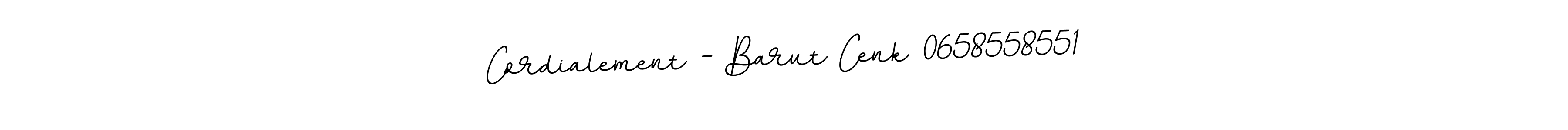 This is the best signature style for the Cordialement - Barut Cenk 0658558551 name. Also you like these signature font (BallpointsItalic-DORy9). Mix name signature. Cordialement - Barut Cenk 0658558551 signature style 11 images and pictures png