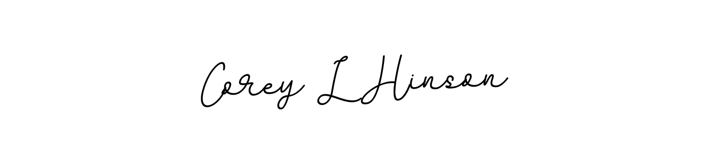 How to make Corey L Hinson name signature. Use BallpointsItalic-DORy9 style for creating short signs online. This is the latest handwritten sign. Corey L Hinson signature style 11 images and pictures png