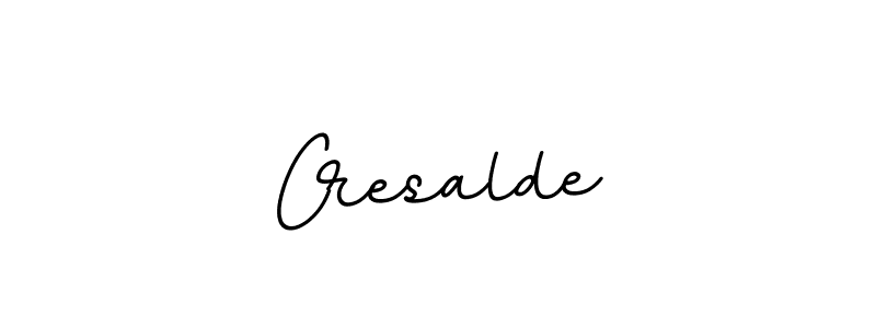 The best way (BallpointsItalic-DORy9) to make a short signature is to pick only two or three words in your name. The name Cresalde include a total of six letters. For converting this name. Cresalde signature style 11 images and pictures png