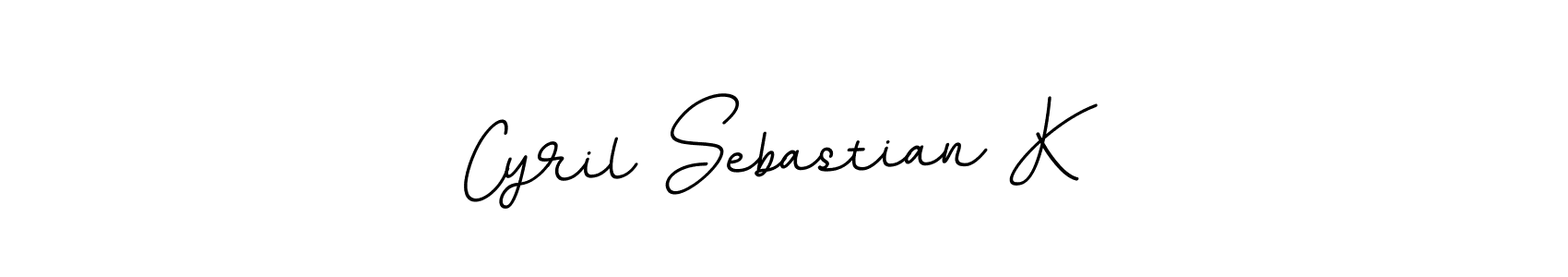 The best way (BallpointsItalic-DORy9) to make a short signature is to pick only two or three words in your name. The name Cyril Sebastian K include a total of six letters. For converting this name. Cyril Sebastian K signature style 11 images and pictures png