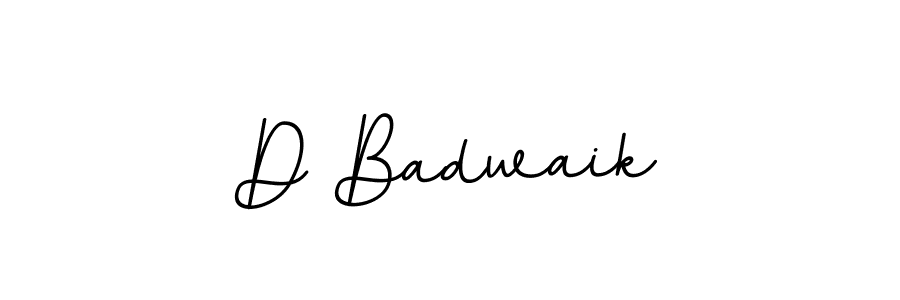 How to make D Badwaik name signature. Use BallpointsItalic-DORy9 style for creating short signs online. This is the latest handwritten sign. D Badwaik signature style 11 images and pictures png