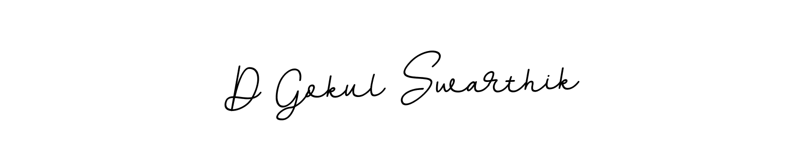 How to make D Gokul Swarthik name signature. Use BallpointsItalic-DORy9 style for creating short signs online. This is the latest handwritten sign. D Gokul Swarthik signature style 11 images and pictures png