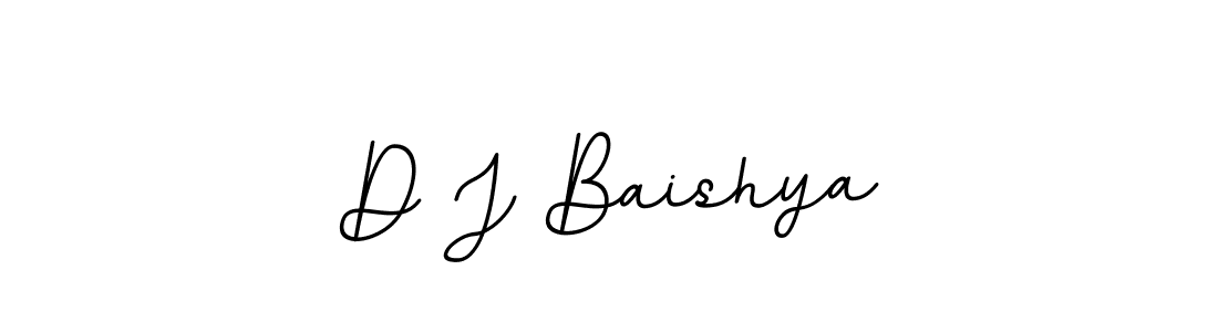 How to make D J Baishya name signature. Use BallpointsItalic-DORy9 style for creating short signs online. This is the latest handwritten sign. D J Baishya signature style 11 images and pictures png
