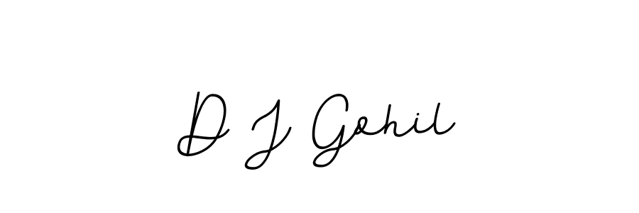 How to make D J Gohil name signature. Use BallpointsItalic-DORy9 style for creating short signs online. This is the latest handwritten sign. D J Gohil signature style 11 images and pictures png