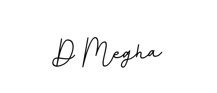 How to make D Megha name signature. Use BallpointsItalic-DORy9 style for creating short signs online. This is the latest handwritten sign. D Megha signature style 11 images and pictures png