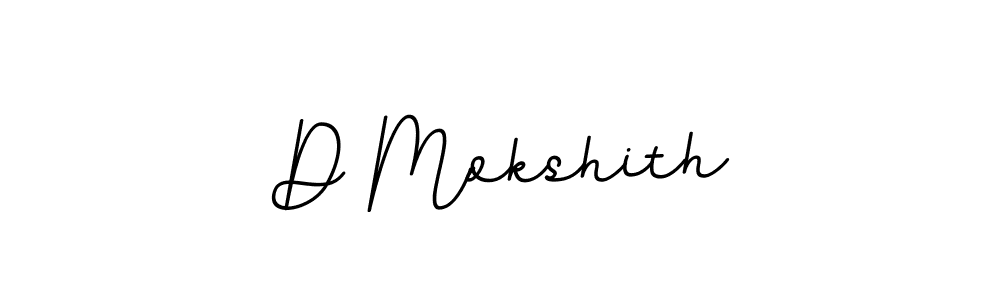 How to make D Mokshith name signature. Use BallpointsItalic-DORy9 style for creating short signs online. This is the latest handwritten sign. D Mokshith signature style 11 images and pictures png