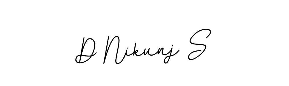 How to make D Nikunj S name signature. Use BallpointsItalic-DORy9 style for creating short signs online. This is the latest handwritten sign. D Nikunj S signature style 11 images and pictures png