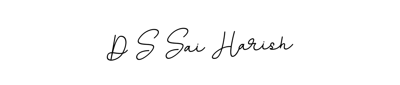 This is the best signature style for the D S Sai Harish name. Also you like these signature font (BallpointsItalic-DORy9). Mix name signature. D S Sai Harish signature style 11 images and pictures png
