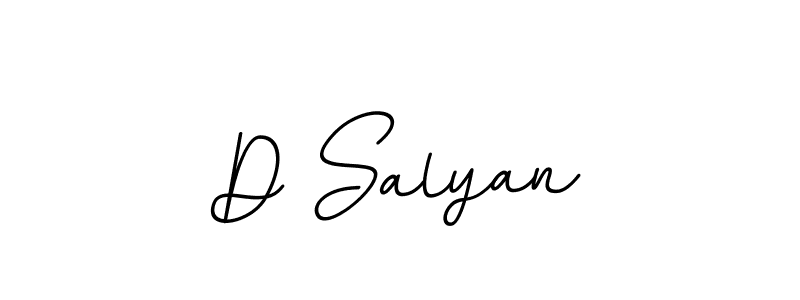 The best way (BallpointsItalic-DORy9) to make a short signature is to pick only two or three words in your name. The name D Salyan include a total of six letters. For converting this name. D Salyan signature style 11 images and pictures png