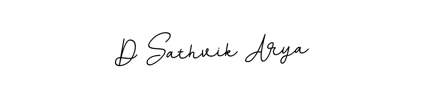 The best way (BallpointsItalic-DORy9) to make a short signature is to pick only two or three words in your name. The name D Sathvik Arya include a total of six letters. For converting this name. D Sathvik Arya signature style 11 images and pictures png