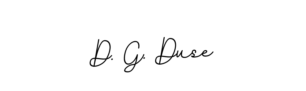 The best way (BallpointsItalic-DORy9) to make a short signature is to pick only two or three words in your name. The name D. G. Duse include a total of six letters. For converting this name. D. G. Duse signature style 11 images and pictures png