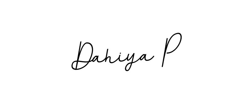 How to make Dahiya P name signature. Use BallpointsItalic-DORy9 style for creating short signs online. This is the latest handwritten sign. Dahiya P signature style 11 images and pictures png