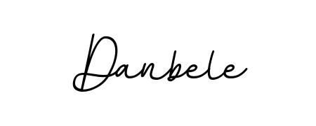 Try this chic Danbele handwritten sign style. Using BallpointsItalic-DORy9 font elements, it gives your name a sleek, memorable identity. Danbele signature style 11 images and pictures png